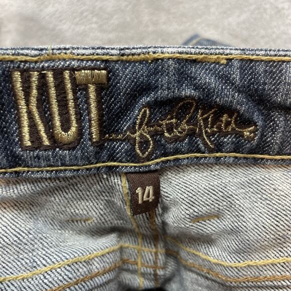 Kut From the Kloth Jeans Womens 14 Blue Distressed Bootcut Stretch KP011A3M03 - Picture 3 of 10